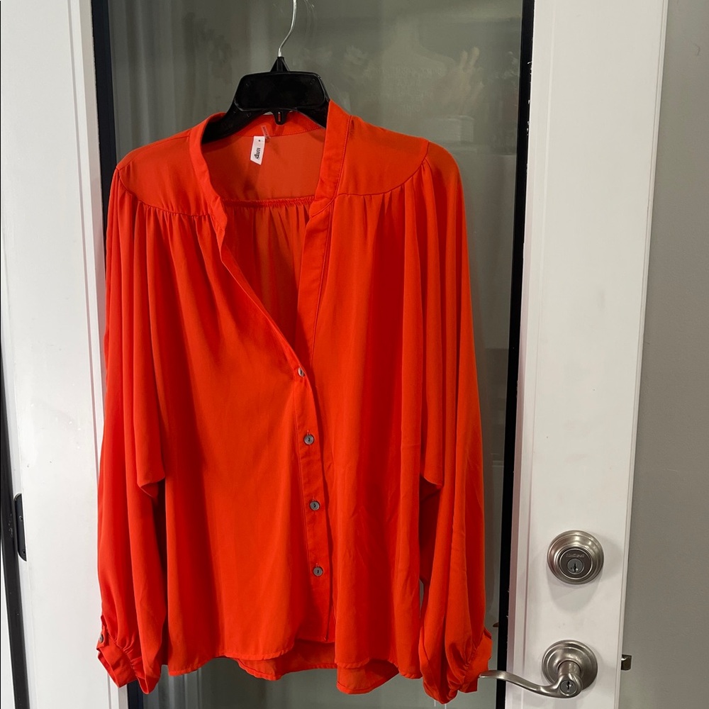 Glam Bright Orange Women's Blouse